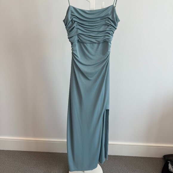 Cinq a Sept - Blue Midi Dress with slit and open back - Picture 1 of 3